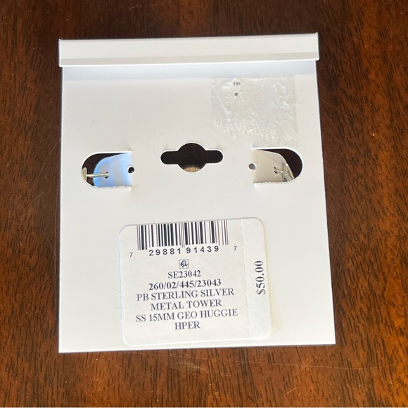 NWT Giani Bernini Polished Hexagon Small Hoop Earrings Sterling Silver 1/2" - Picture 4 of 7